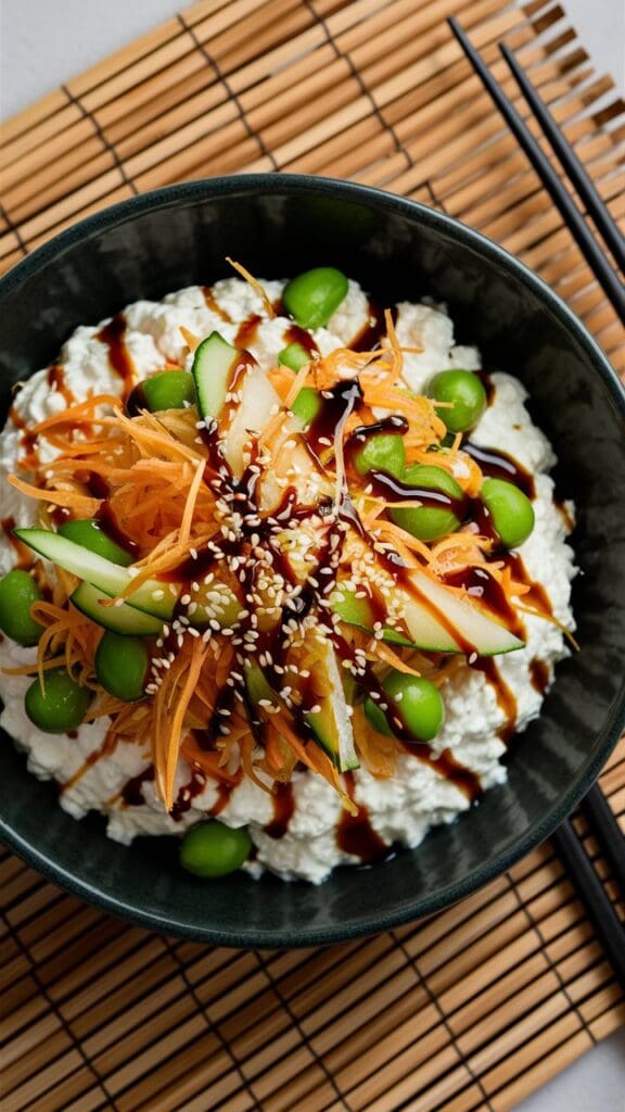 Incredible Asian-Inspired Cottage Cheese Bowl.  A favorite for an easy dinner recipe.