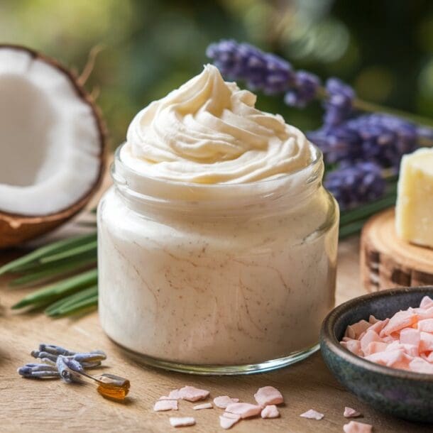 A jar of Magnesium Body Butter - easy DIY recipe